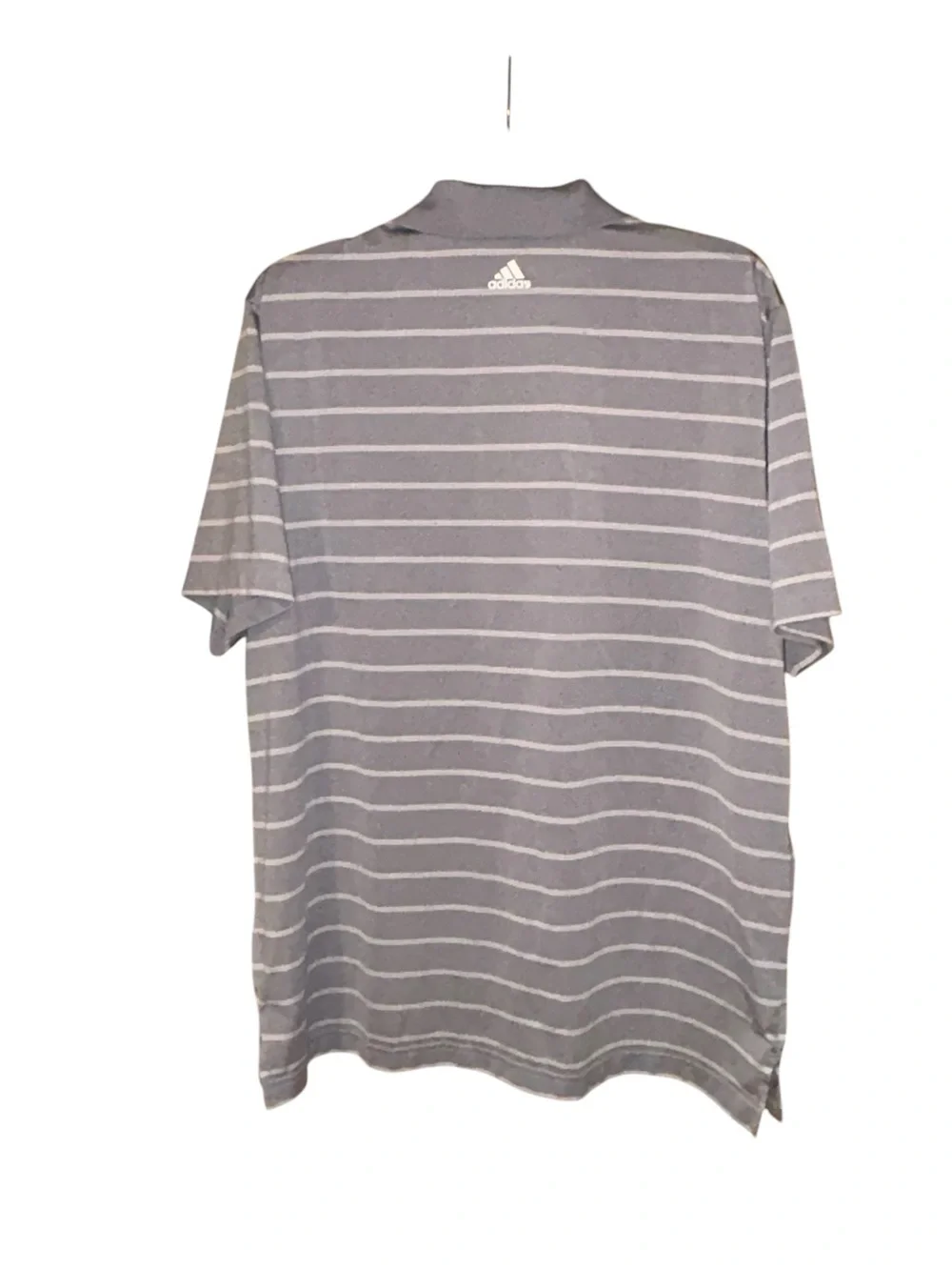 Adidas Puremotion Men’s‎ Gray Striped Golf Polo Shirt Large Performance Athletic